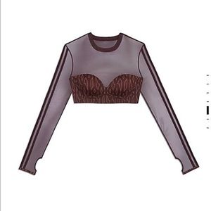 IVY PARK Burgundy Monogram Crop Top